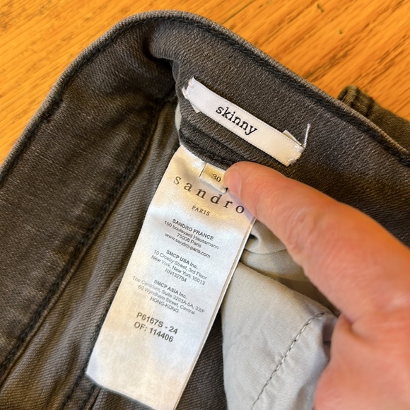 Sandro skinny jeans size 30. Distressed. Button fly dark gray. - Picture 5 of 11